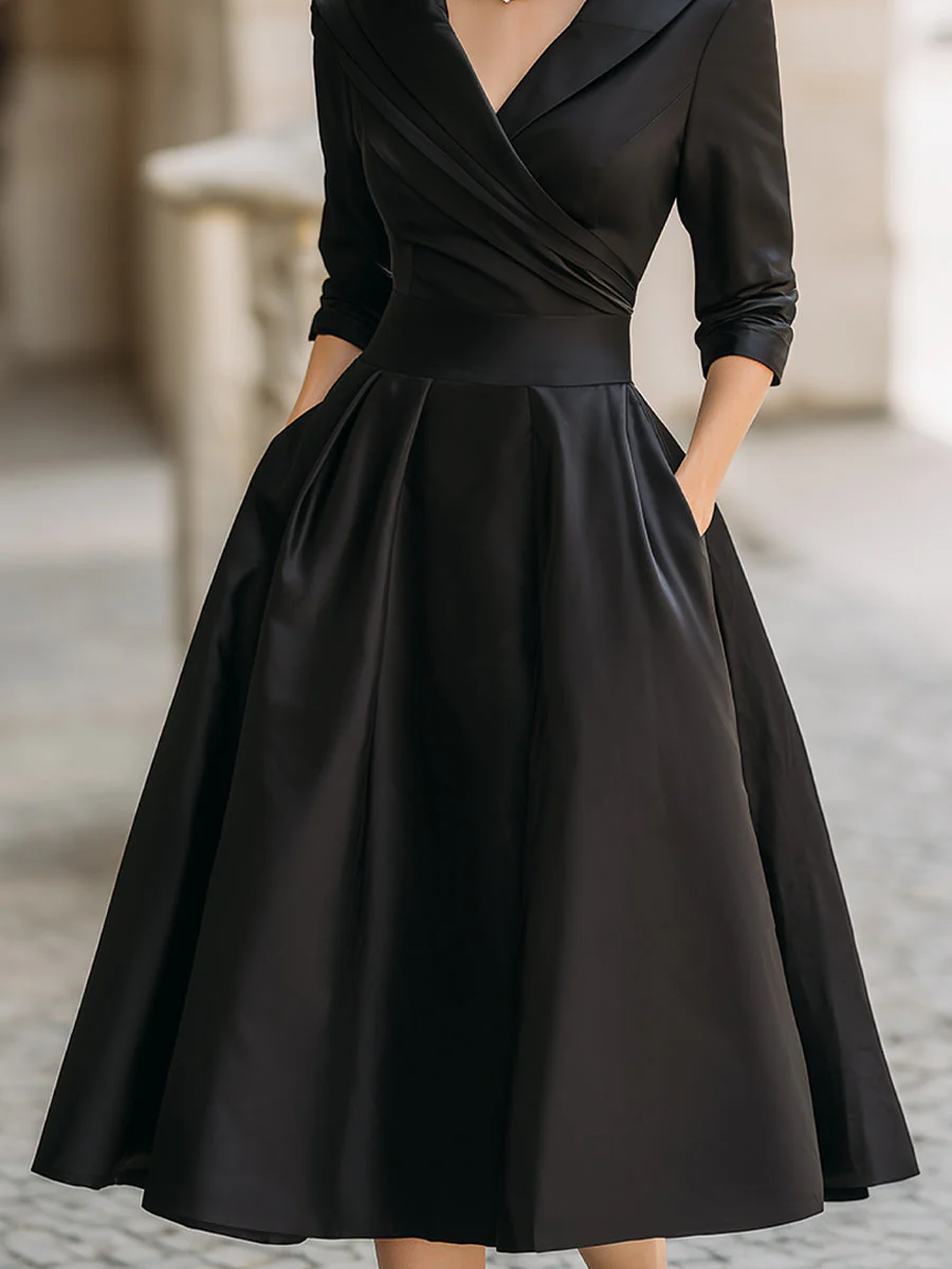 Dharmay | Elegante vestido midi de manga larga - Imagen 9