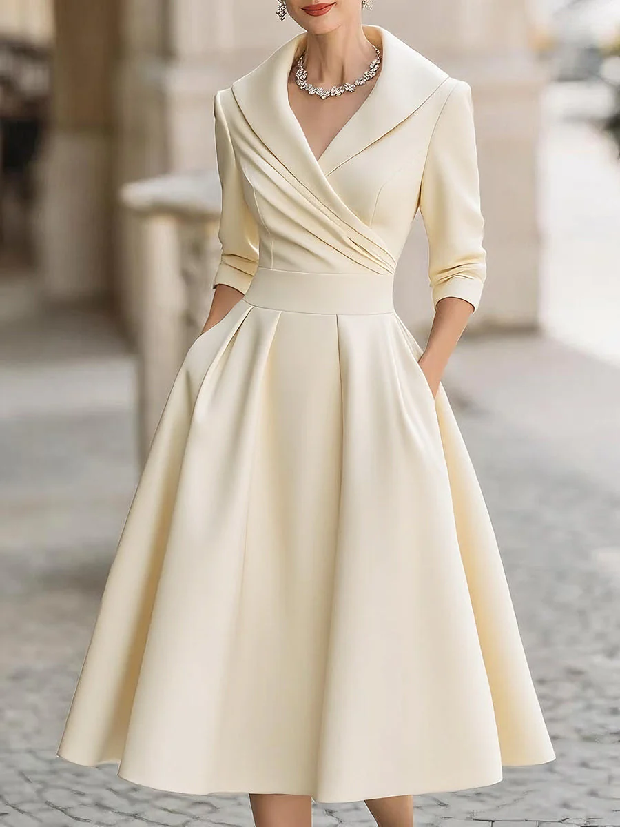 Dharmay | Elegante vestido midi de manga larga - Imagen 5