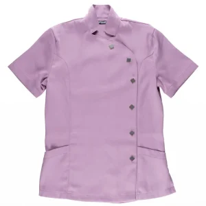 Casaca entallada de manga corta con cuello mao