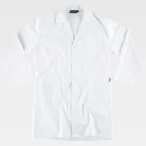 Bata de caballero con cierre de botones  color blanco.  100% Algodón.