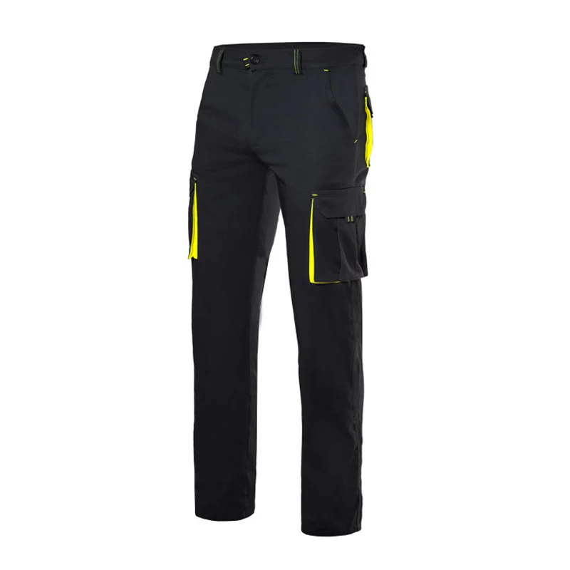 Pantal贸n de trabajo multibolsillos bicolor tejido Strech