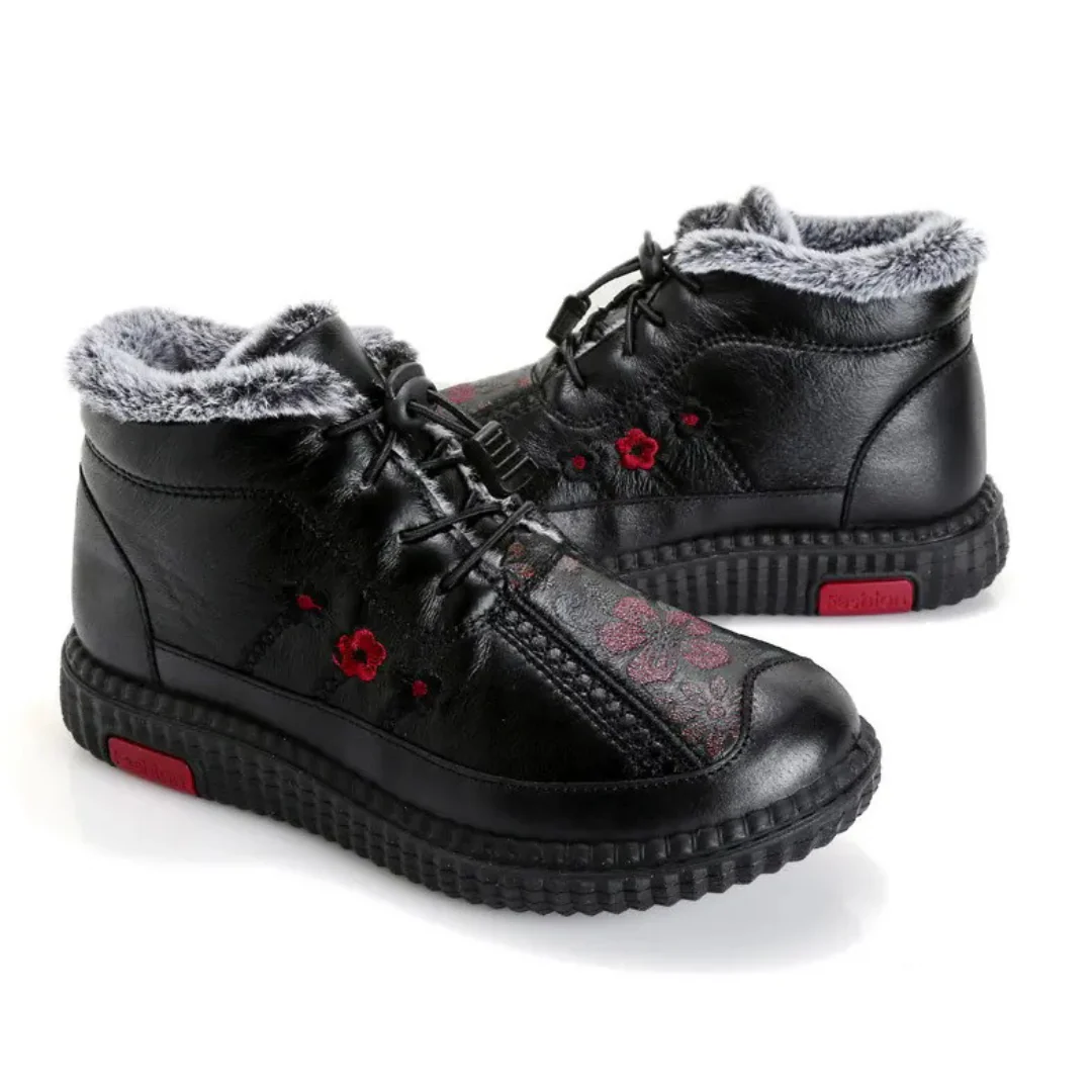 Botines de cuero hechos a mano con suela antideslizante para mujer - Imagen 7