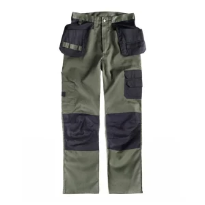 Pantalón de cintura no elástica, bolsillos exteriores tipo cargo y rodilleras combinadas