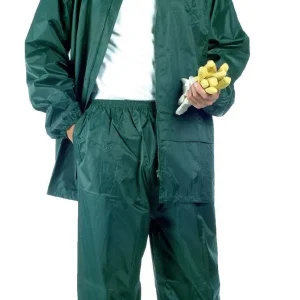 Traje de agua. Conjunto de pantalón y chaqueta impermeables.