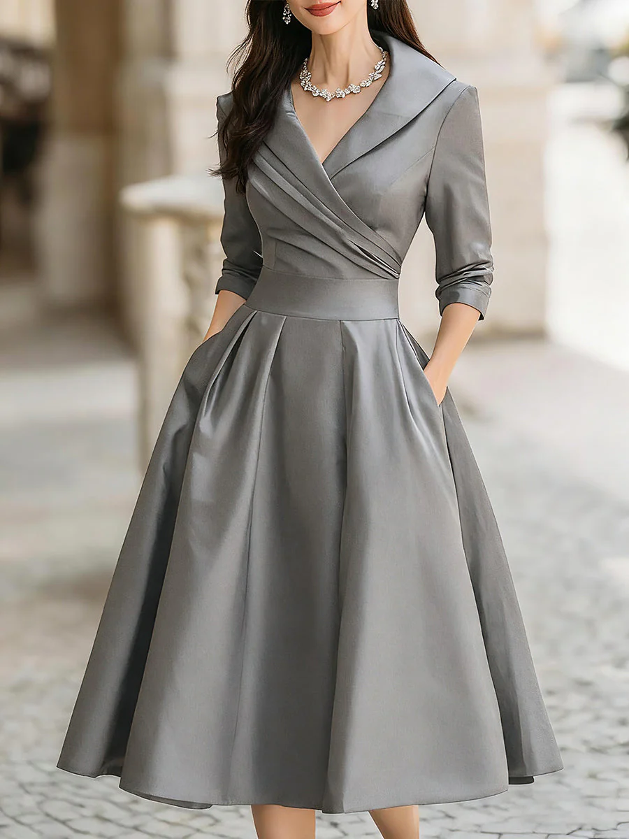 Dharmay | Elegante vestido midi de manga larga - Imagen 6