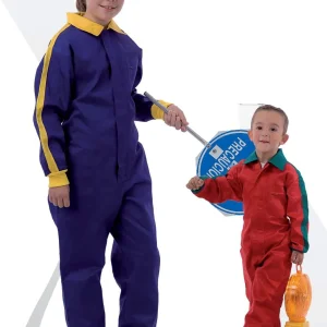 Buzo de niño. Cuello solapa a juego con puños, bolso de pecho y cremalleras de nylon.