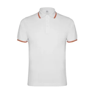 Polo manga corta con cuello y bocamangas jackard