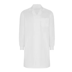 Bata blanca unisex manga larga