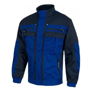 Cazadora con cierre de cremallera de nylon oculta con solapa y velcro. Cuello alto.