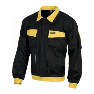 Cazadora bicolor con cremallera oculta y tapetas en bolsillos Línea 2