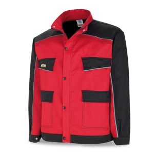 Chaqueta tergal canvas 245 g. Color rojo/negro. MA588-CRN