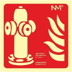 SEÑAL HIDRANTE FOTOLUMINISCENTE PVC CLASE B
