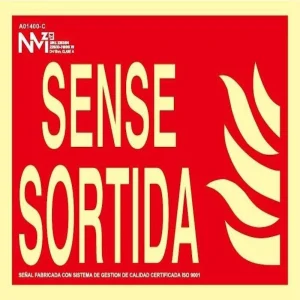 SEÑAL SENSE SORTIDA FOTOLUMINISCENTE PVC CLASE B