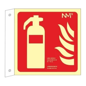 SEÑAL EXTINTOR DE TIPO BANDEROLA FOTOLUMINISCENTE