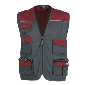 Chaleco, tipo safari, con cierre de cremallera. Multibolsillos. Escote a pico. WTWF1854