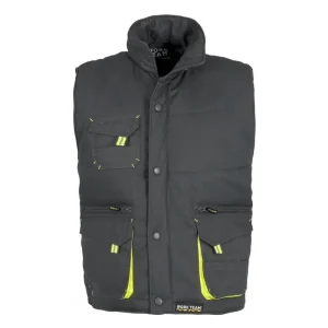 Chaleco acolchado multibolsillos con detalles combinados.