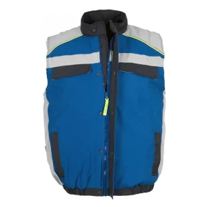 Chaleco acolchado con cierre cremallera combi 3 colores, vivos reflectantes.
