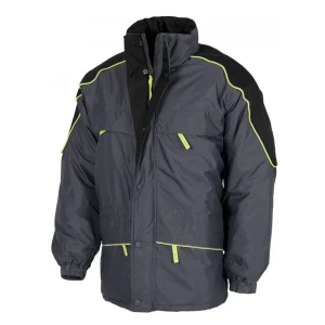 Parka combinada acolchada con vivos reflectantes.