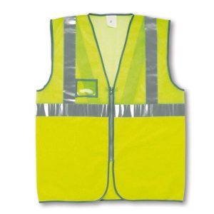 Chaleco de malla cierre cremallera A.V. con portaidentificación EN 471