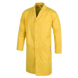 Bata corta unisex con cierre de corchetes ocultos