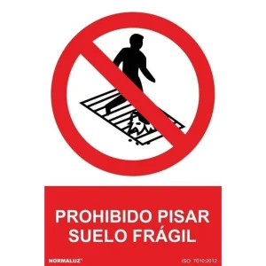 SEÑAL PROHIBIDO PISAR SUELO FRAGIL PVC
