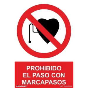 SEÑAL PROHIBIDO PASO CON MARCAPASOS PVC