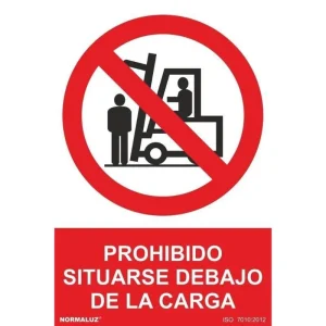 SEÑAL PROHIBIDO SITUARSE DEBAJO DE LA CARGA PVC