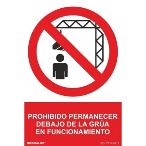 SEÑAL PROHIBIDO PERMANECER DEBAJO DE LA GRUA PVC