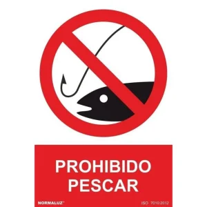 SEÑAL PROHIBIDO PESCAR PVC