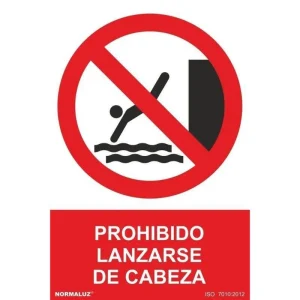 SEÑAL PROHIBIDO LANZARSE DE CABEZA PVC