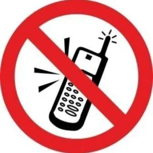 ADHESIVO REDONDO PROHIBIDO MOVILES 9CM