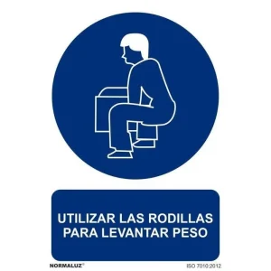 SEÑAL UTILIZAR LAS RODILLAS LEVANTAR PESO PVC