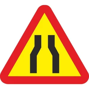 SEÑAL VIAL ESTRECHAMIENTO CALZADA ACERO TERMOLACADO