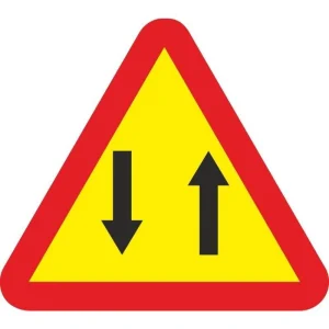 SEÑAL VIAL CIRCULACION EN DOS DIRECCIONES ACERO TERMOLACADO