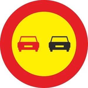 SEÑAL VIAL ADELANTAMIENTO PROHIBIDO ACERO TERMOLACADO