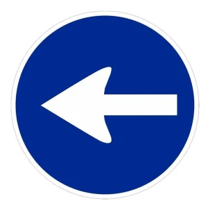 SEÑAL VIAL SENTIDO OBLIGATORIO IZQUIERDA ACERO TERMOLACADO
