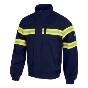 Cazadora ignífuga y antiestática con cinta reflectante en pecho y espalda B1196