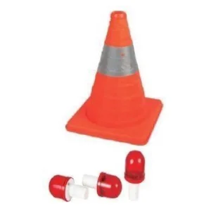 Cono plegable nylon con luz y banda reflectante