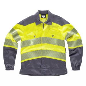 Cazadora tejido elástico bidireccional alta visibilidad