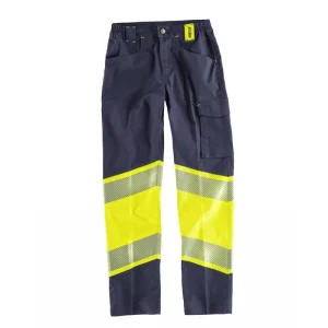 Pantalón de tejido elástico bidireccional combinado