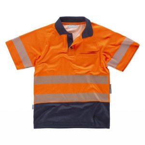 Polo combinado alta visibilidad tejido micropiqué