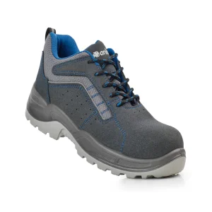 Zapato de seguridad piel serraje azul S1P con suela de Poliuretano