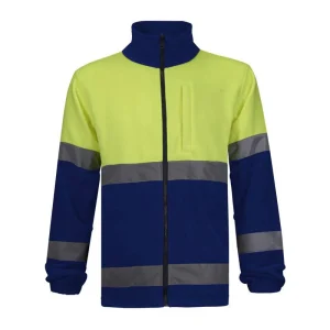 Forro polar con cremallera completa combinado en alta visibilidad