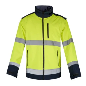 Chaqueta SoftShell desmontable en alta visibilidad