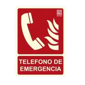Señal TELÉFONO DE EMERGENCIA Fotoluminiscente.