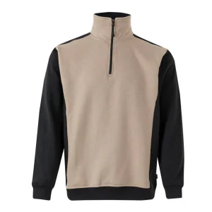 Sudadera bicolor de media cremallera