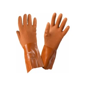 Guante PVC rugoso mecánico-químico flexible