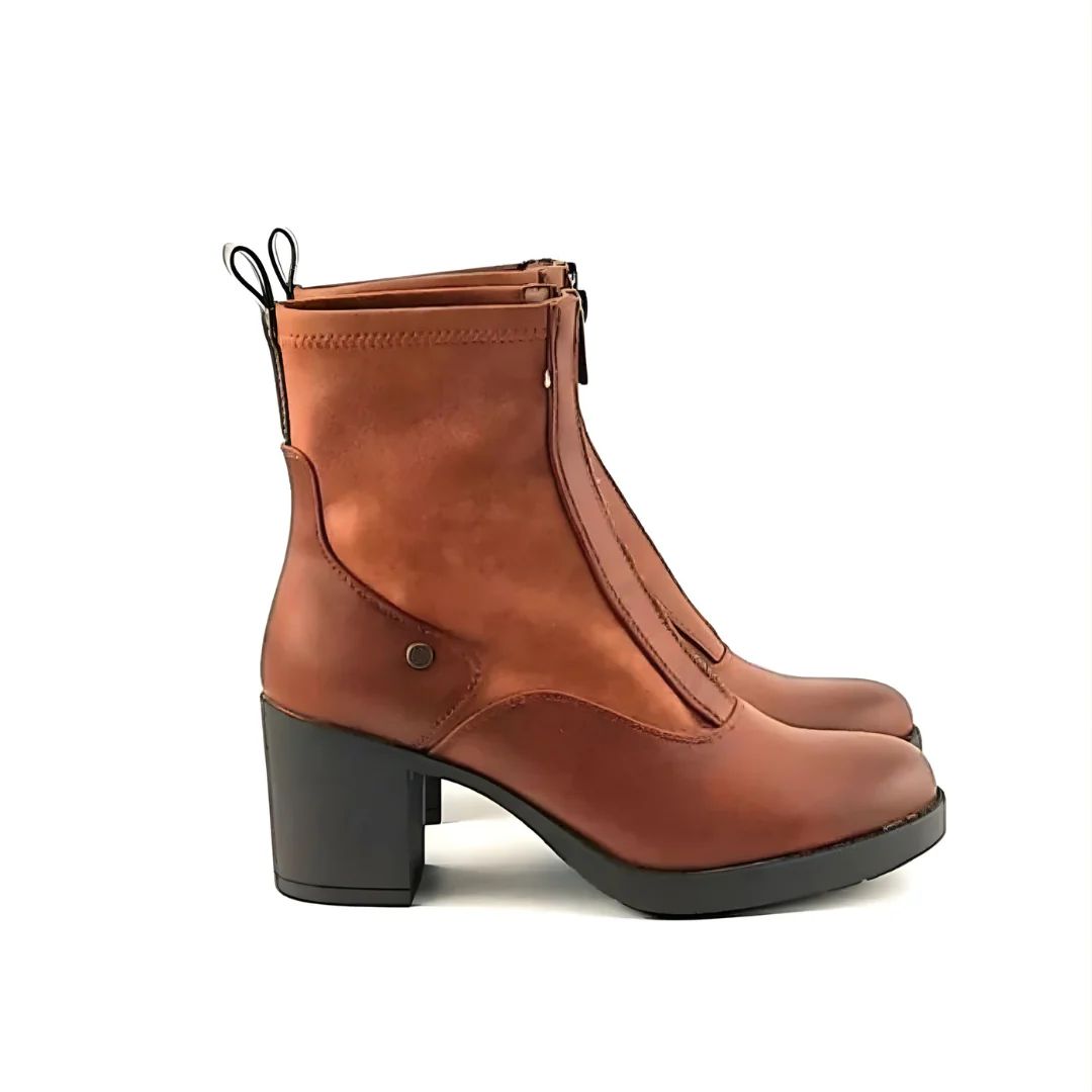 Botines de Piel Premium con Dise帽o Distintivo Para Mujer