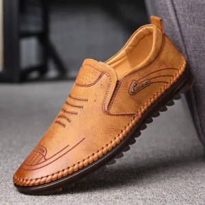 Mocasín masculino informal de cuero comodidad y estilo para todos los días®