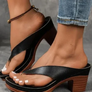 Sandalias femeninas de tacón grueso con tiras cruzadas, elegancia y estabilidad®